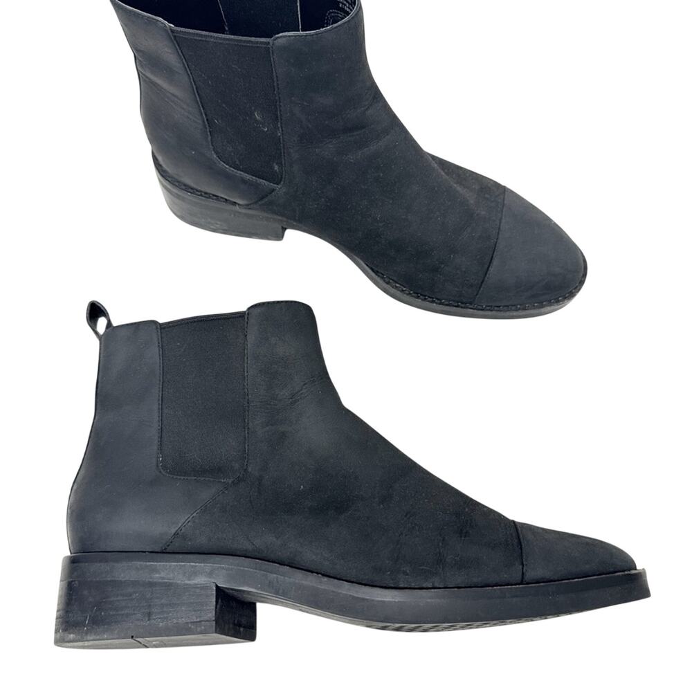 Cole Haan Black Suede Leather Ankle Boots Women’s 9.5 Classic Booties Fall Flats